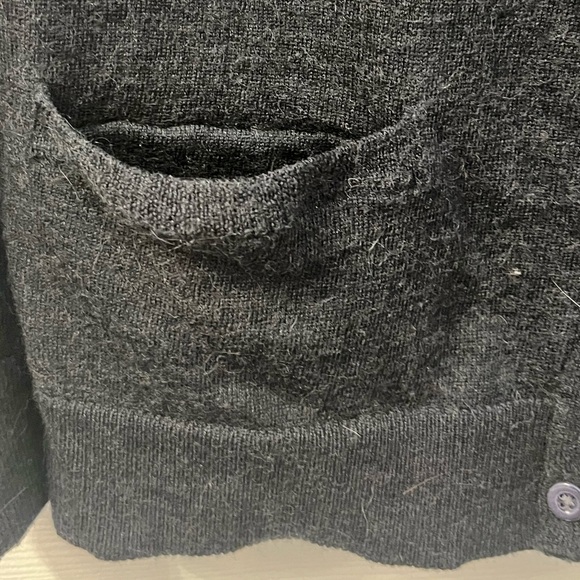Gap Charcoal Grey 100% Extra Fine Merino Wool Cardigan - Picture 8 of 13